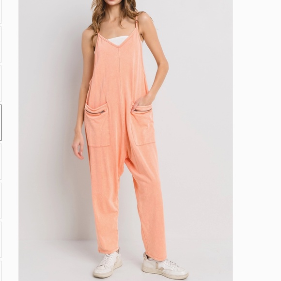 Mineral Wash French Terry Jumpsuit Women’s Harem One Piece 90’s Y2K Blue #S39 - Picture 11 of 12